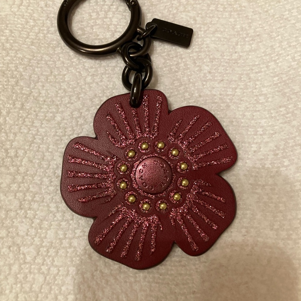 SOLD 🌺 Coach Tea Rose Bag Charm 17449